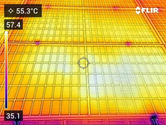 Thermal inspection view of solar modules